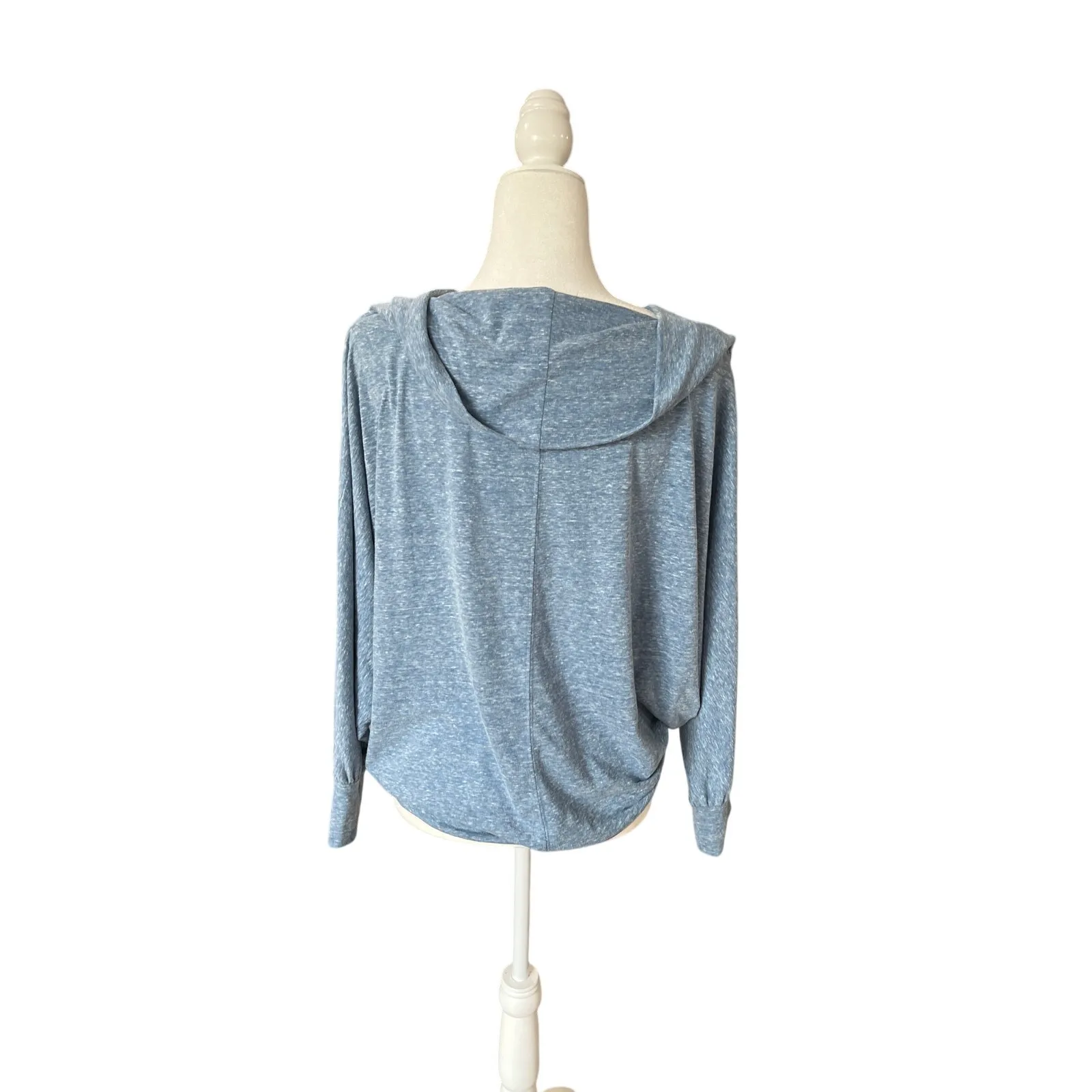 We The Free by Free People Heather Blue Batwing Wide Neck Top Women's Size S - Image 4