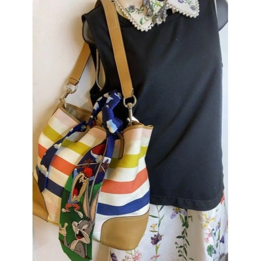 coach tote w shoulder w add on looney tunes tie mu - Image 5