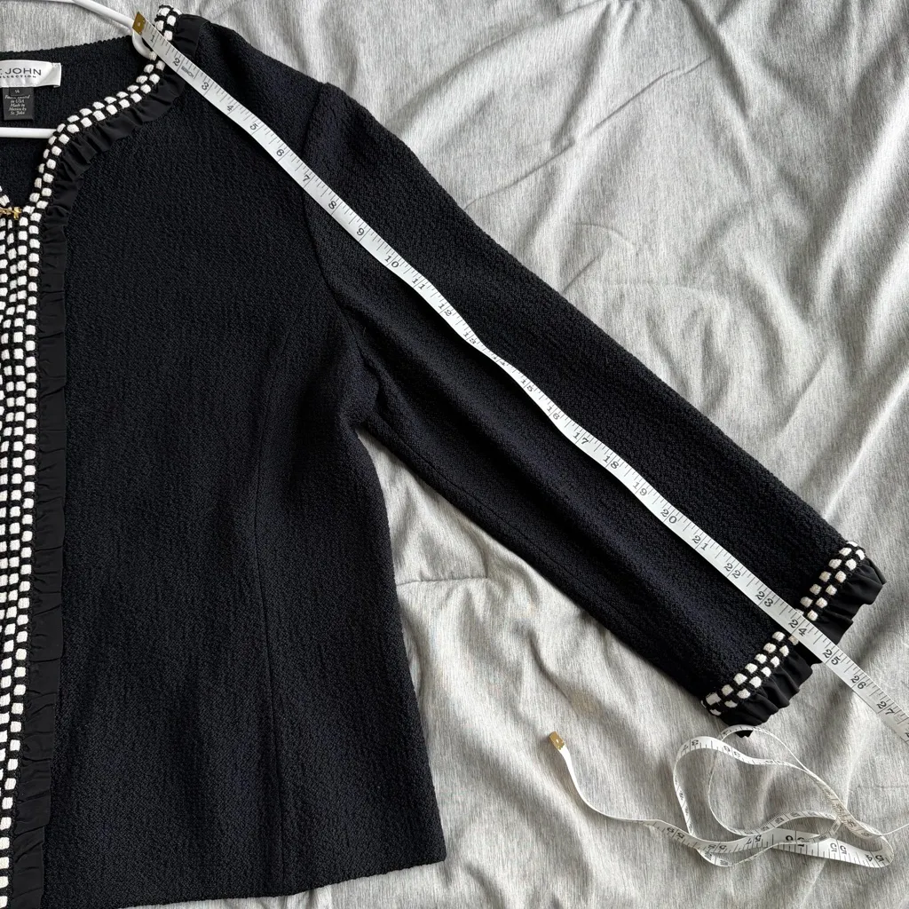 St. John Collection Dark Navy Knit Jacket With Gold Tone Buttons 14 Santana Knit - Image 12