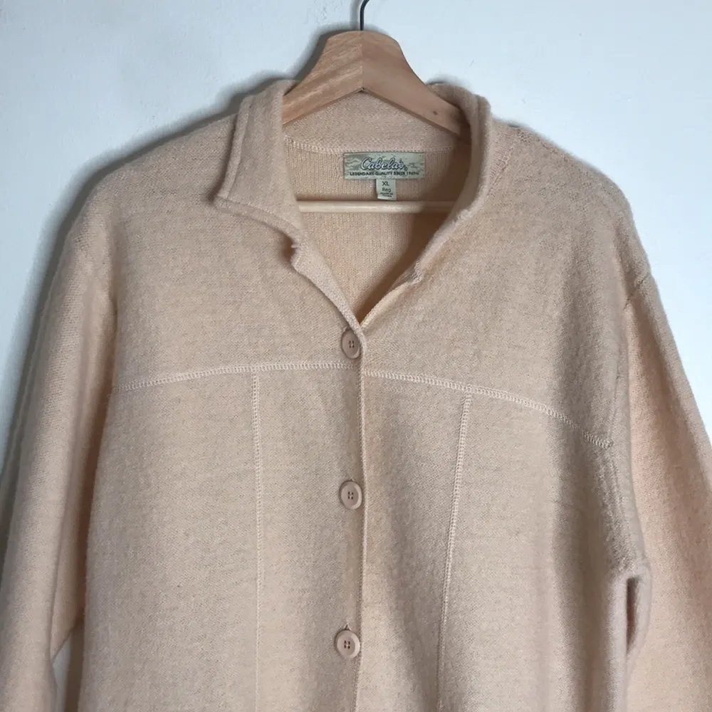 Cabelas ladies button up long sleeve wool cotton cardigan sweater size XL - Image 2