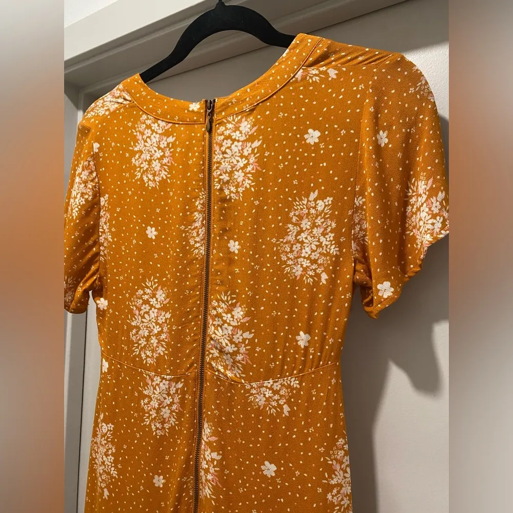 Xhilaration Target Mustard Yellow Floral Above Knee Corseted Mini Dress - XS - Image 15