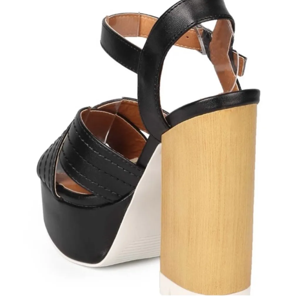 Black and Brown Platform Heels - Image 5