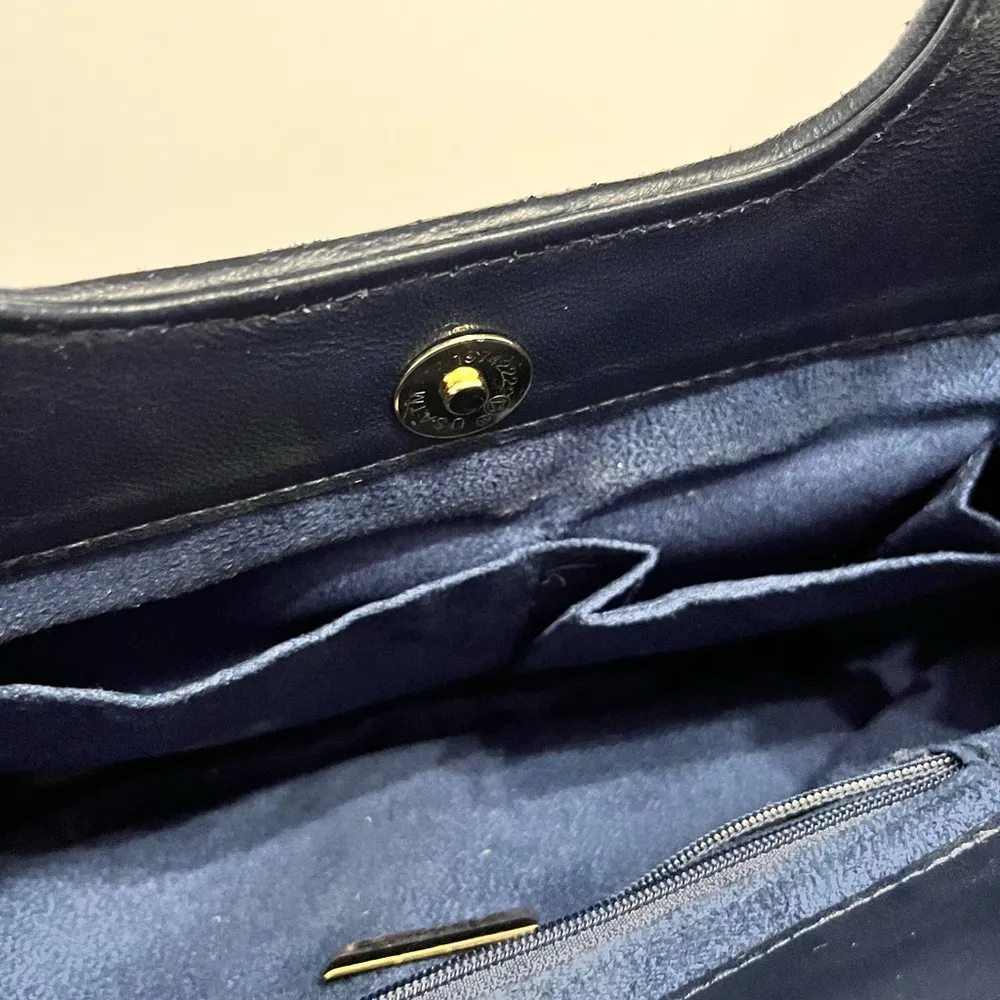 Ashneil Vintage Elegant Navy soft Leather Handbag Blue - Image 4