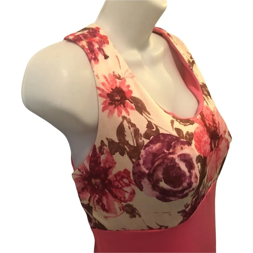 VTG 70’s Pink Floral Scoop Neck Straight Maxi Dress Sz. 6 Sleeveless Summer - Image 3