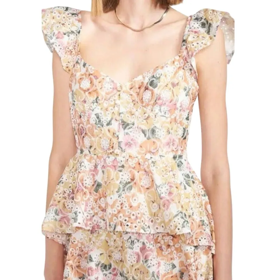 EN SAISON Presley Floral Midi Dress, Size Large, New with Tag MSRP $188 Pink - Image 4