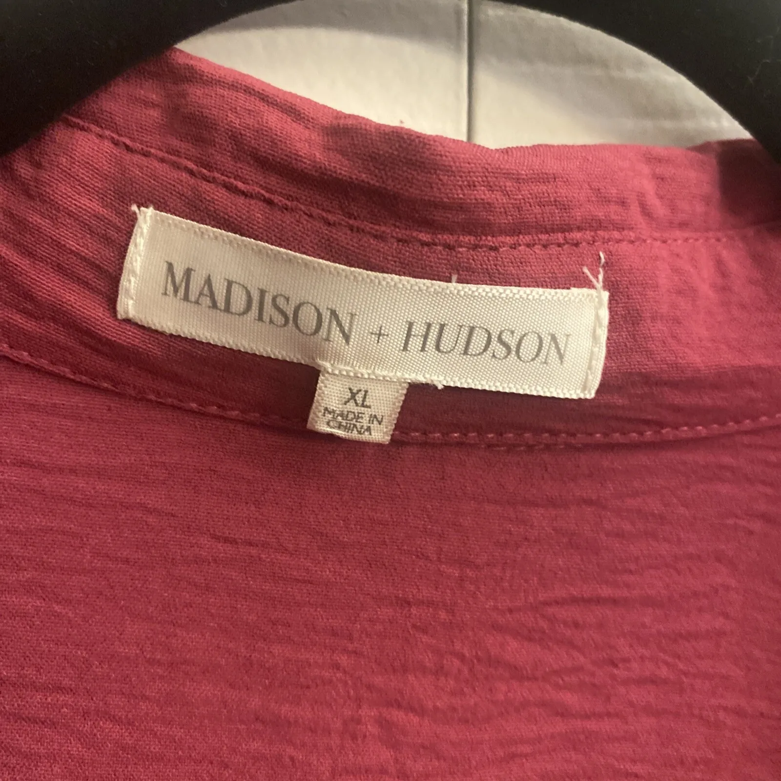 Madison & Hudson Womens XL‎ Purple Oversized Button Pocket Blouse Lagom Artsy Pink - Image 3