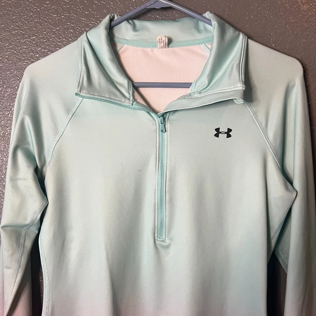 Under Armour Size M/L (Est.) Ombre Blue Pink Quarter-Zip Athletic Pullover Thumb - Image 5