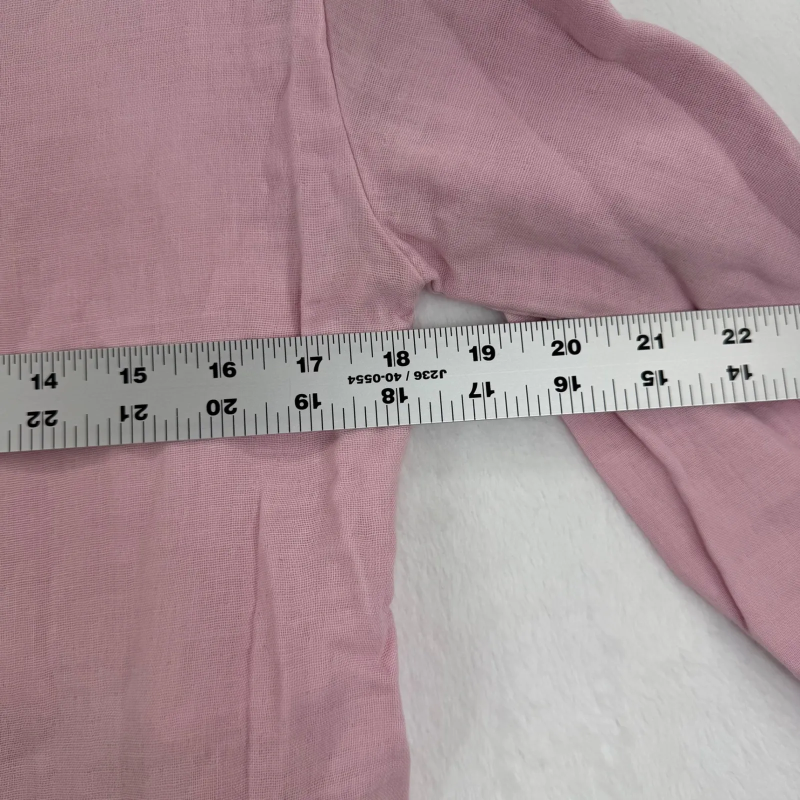 Love Whit by Whitney Port Wrap Blouse Top Collared‎ Pink Tie Waist Long Sleeve S - Image 7