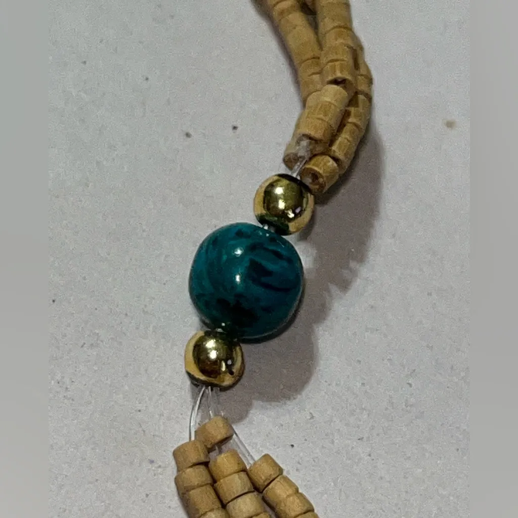 Tulsi Kanthi Mala with coloured beads choker Blue - Image 5