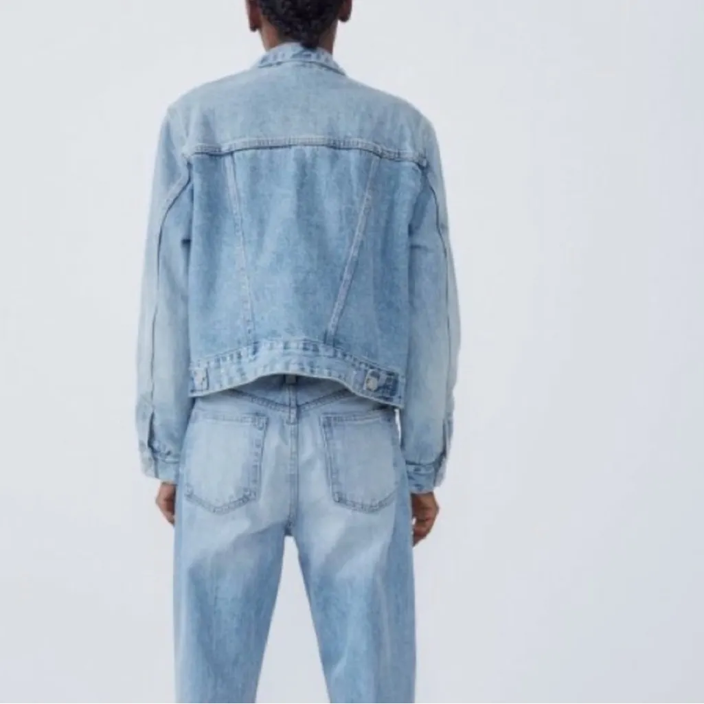 ZARA  Sherpa Lined Denim Jacket - Size S - Image 2