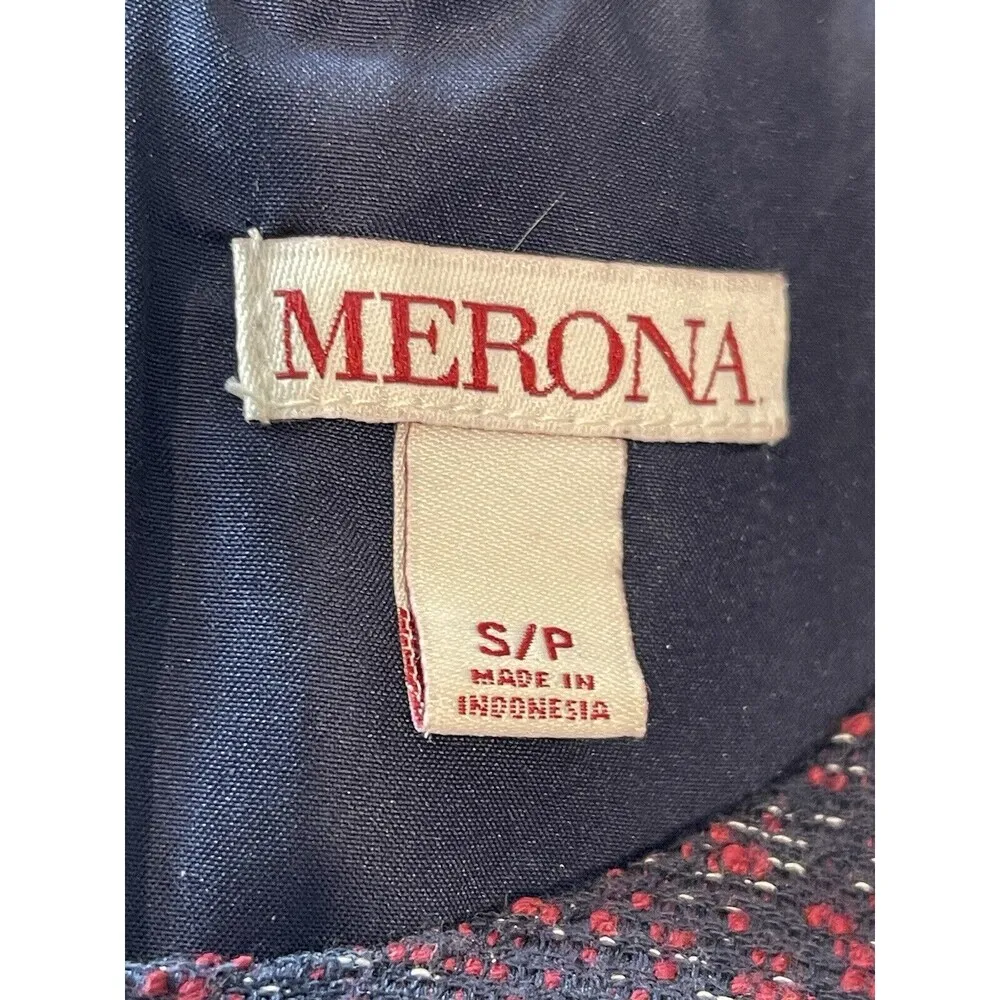 Merona Blue Purple Textured Sleeveless Jumper Winter Pocketed Dress S - Image 12