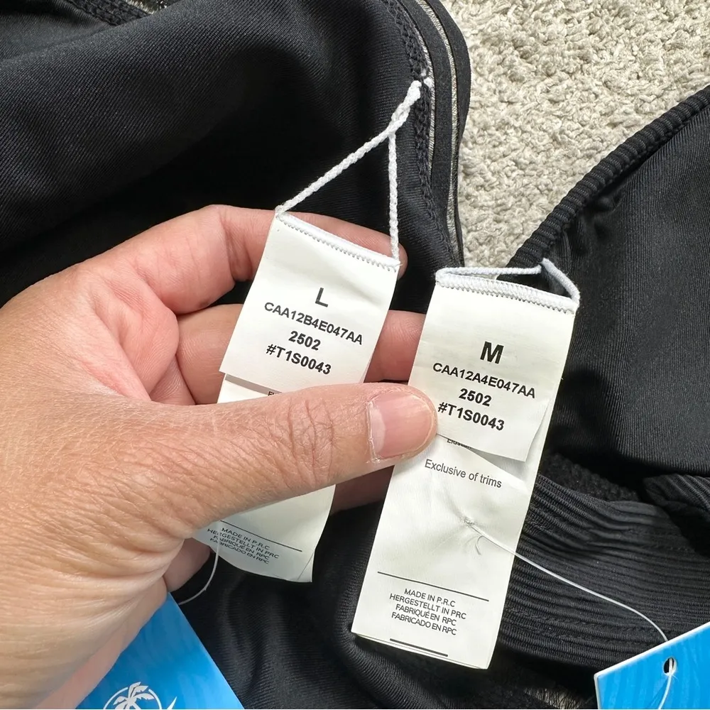 NWT Cupshe Women’s Black Halterneck Bikini Top M & High-Waisted Bottoms Set L - Image 14