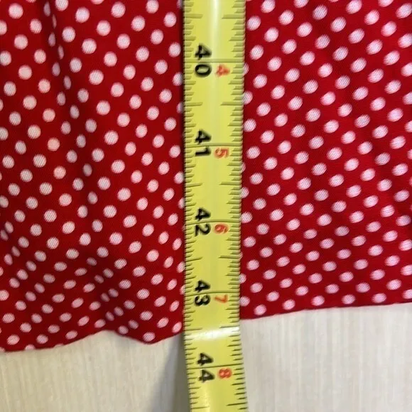 Vtg ejm Petites Women's Dress Sz 4P 80s Sailor Collar Red Polka Dot Midi - Image 12