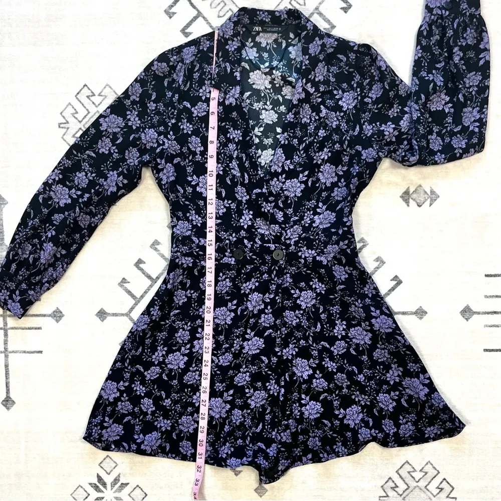 Floral Blazer Style Long Sleeve Romper Small - Image 10