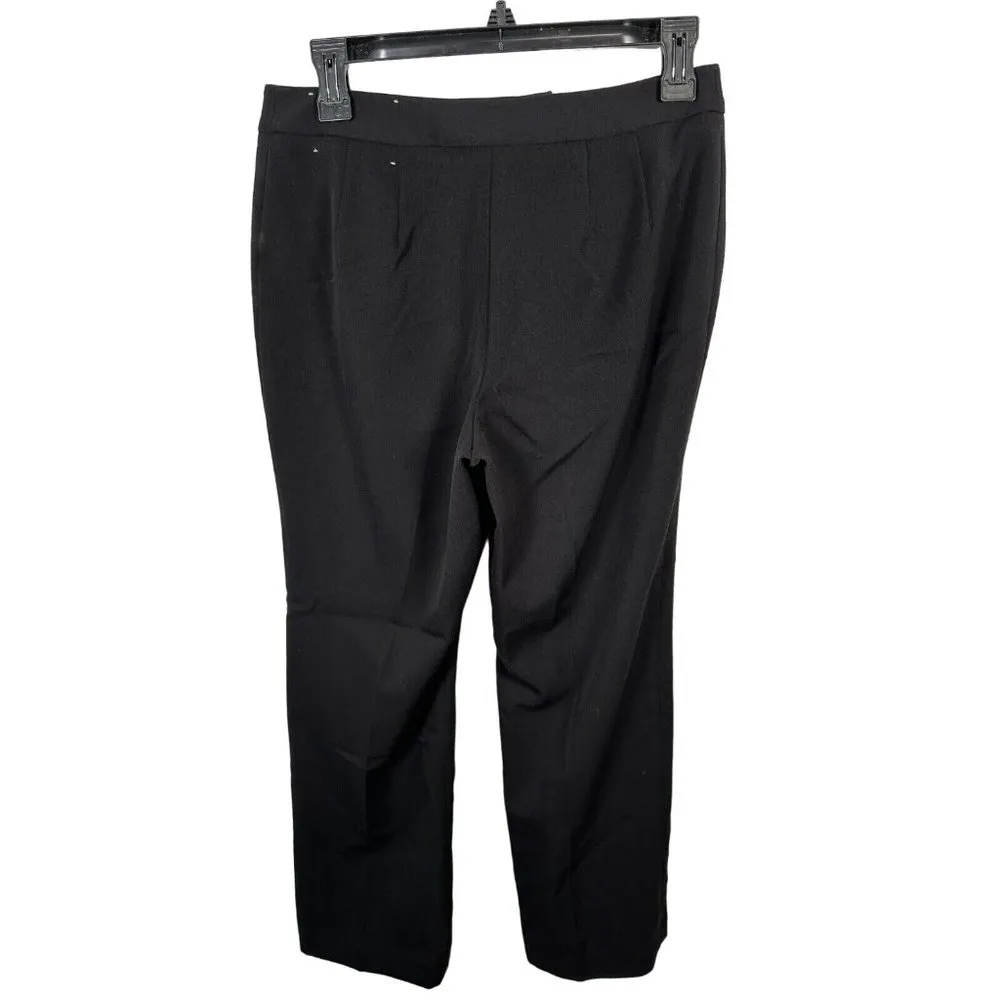 Liz Claiborne Audra Womens Dress Pants Slacks Black Size 6 Petite Stretch Flat - Image 3