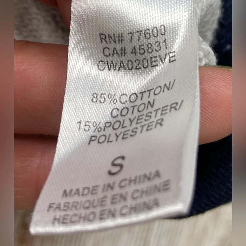 Evereve Nova Varsity Stripe Sweatshirt EUC Small Gray/Green/Blue - Image 5