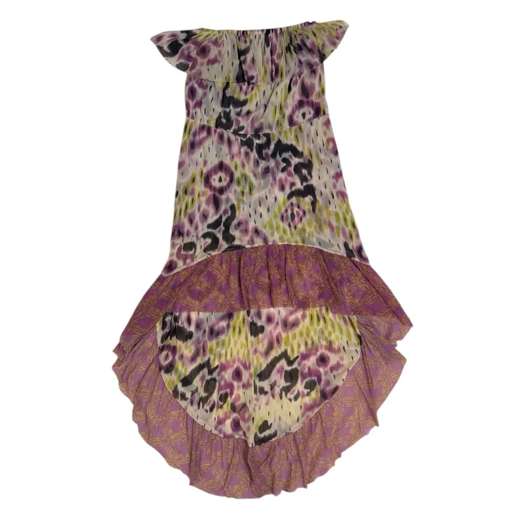 Anthropologie Lilka Watercolor Travel Beach High/Low Strapless Midi Dress - Image 6