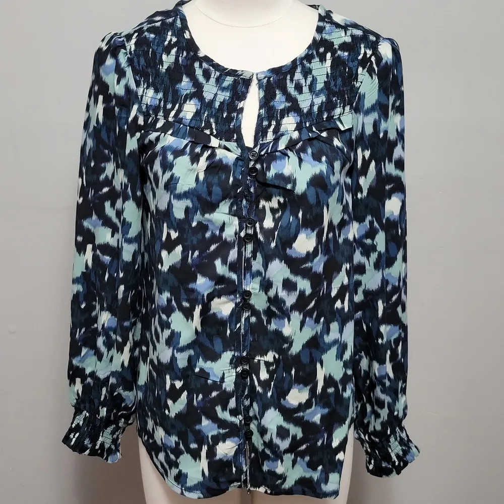 BeachLunchLounge Piper Printed Ecovero Top for Women in Blue Falls Size XS - Image 3