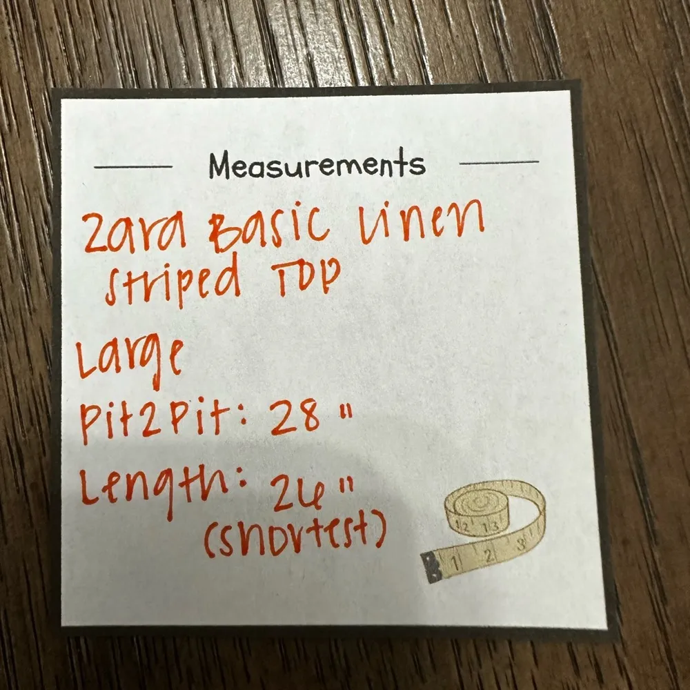 Zara Basics Linen Striped Oversized Top Z1975 Denim Navy & White Large Top - Image 6