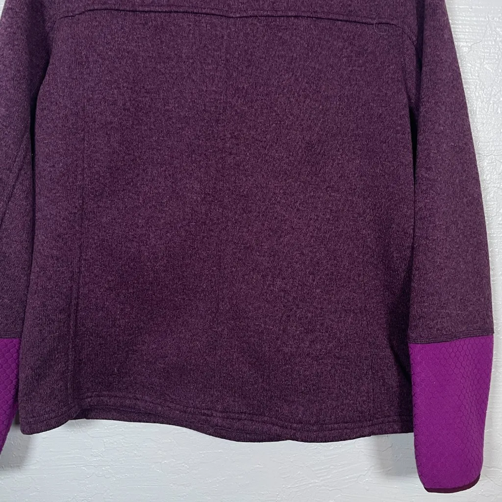 Title Nine Women XL Purple Fleece Pullover 1/4 Snap Pockets Granola Girl Crunchy - Image 8