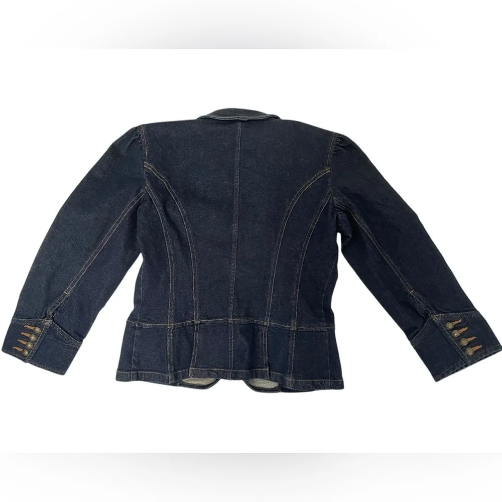 Chaps Women’s Denim Dark Wash Jacket Size Medium Vintage - Image 5