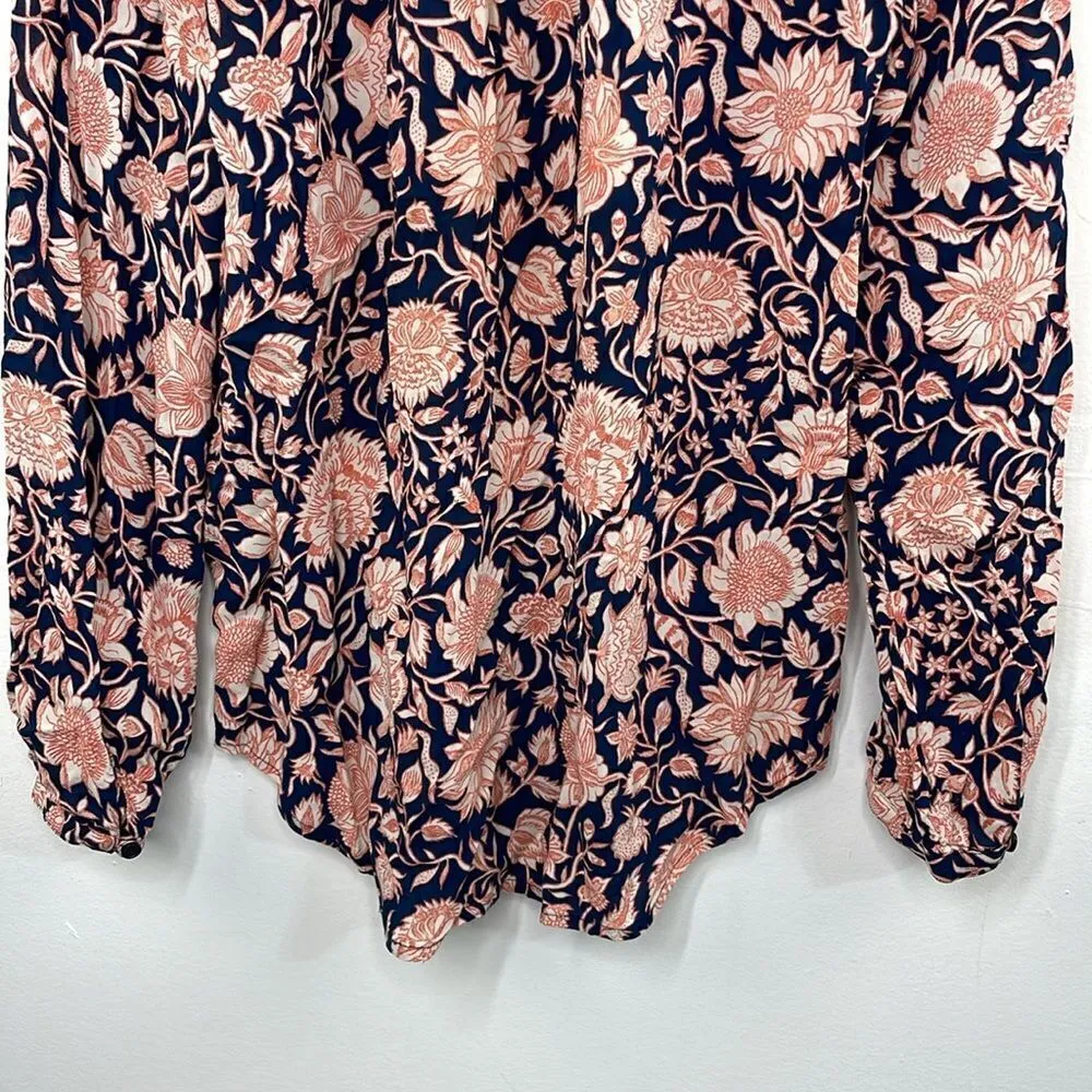 Lucky Brand Floral Button Down Long Sleeve Boho Top size Small - Image 13