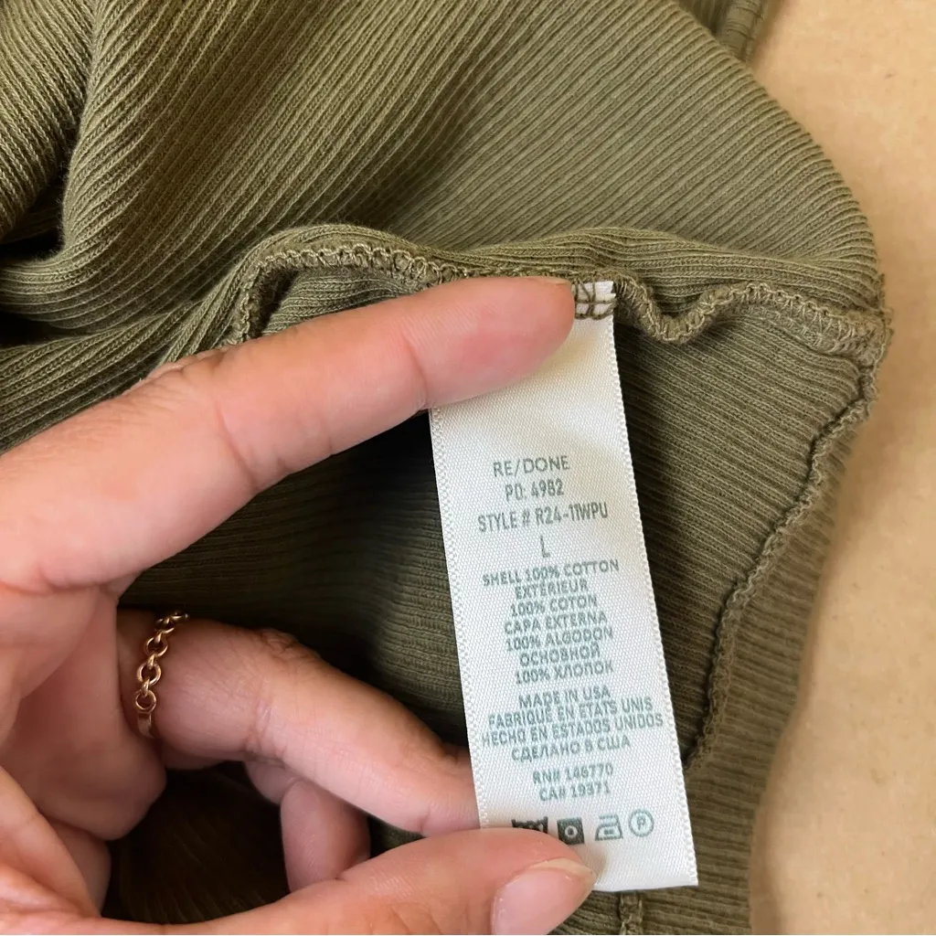 Re/Done Hanes 90s Tank in Army - Image 8