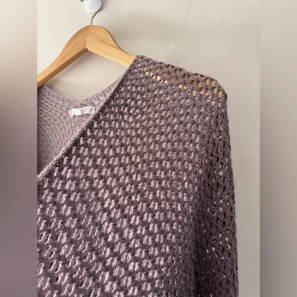 American Eagle Don’t Ask Why Purple Open Knit Cardigan Sweater - Image 2