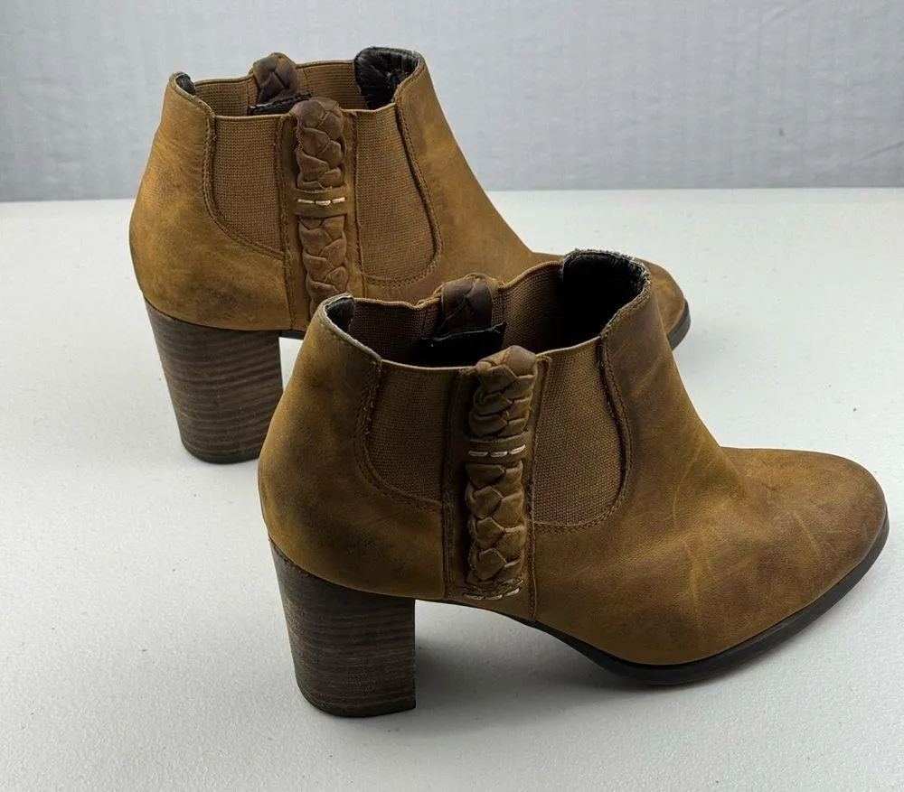 Sperry Top Sider Dasher Booties Women Size 8.5 Brown Western Boho Leather Boots - Image 8