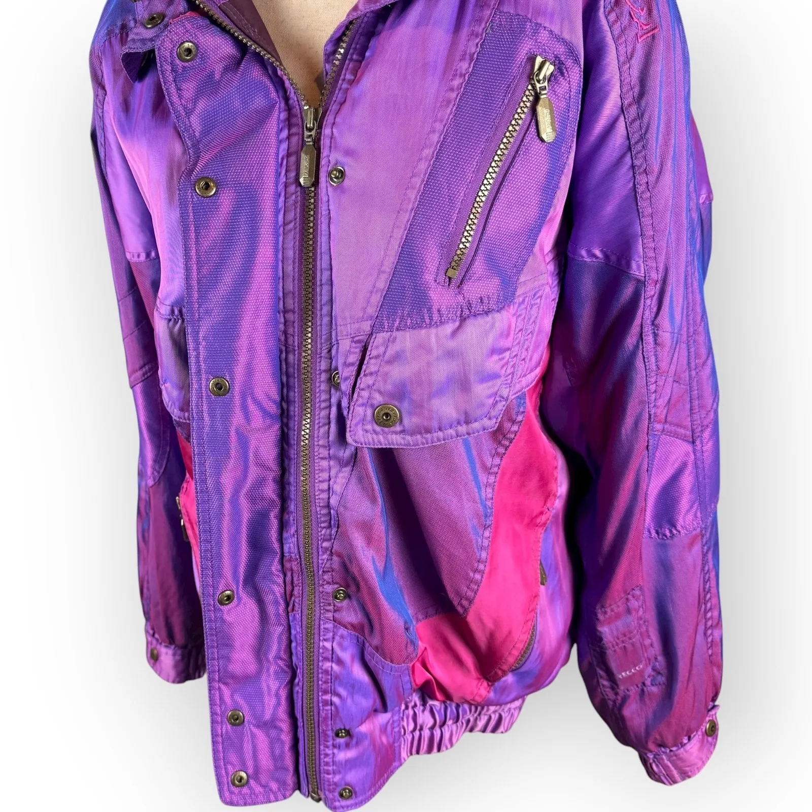 Vintage Oversized 90's Womens Purple Retro Snow Ski Coat Size 12 - Image 6