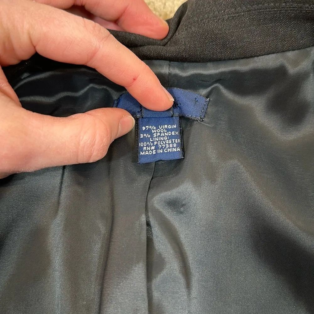 J Crew Virgin Wool Blend Heather Gray Jacket Blazer Size 6 - Image 5