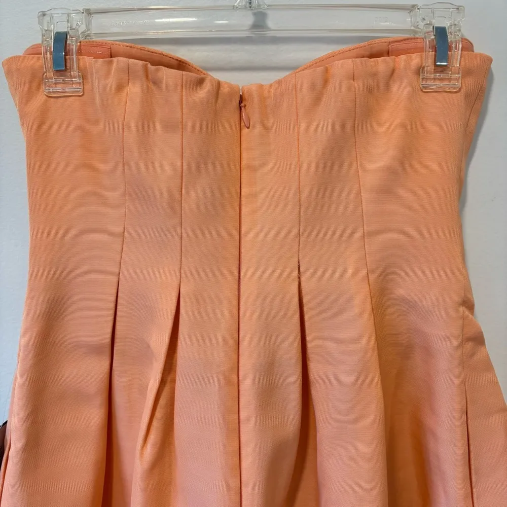 J. Crew Marlie Classic Faille Strapless Mini Dress Sweetheart Neckline Peach - Image 8