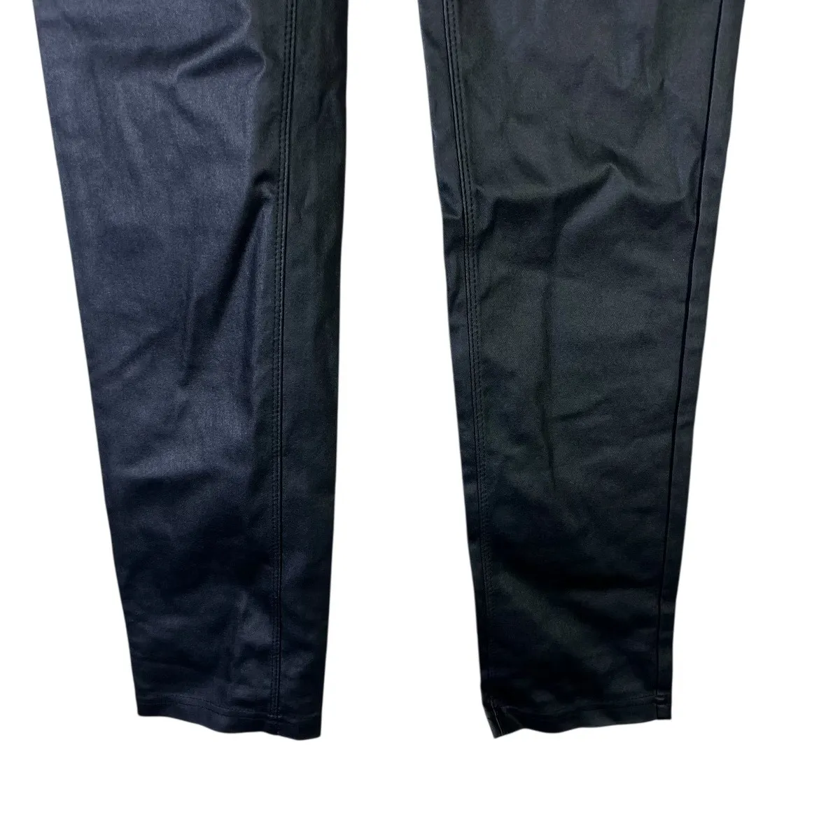 Chocolate USA Black Faux Leather Skinny Pants Style YP4214 Size L - Image 5