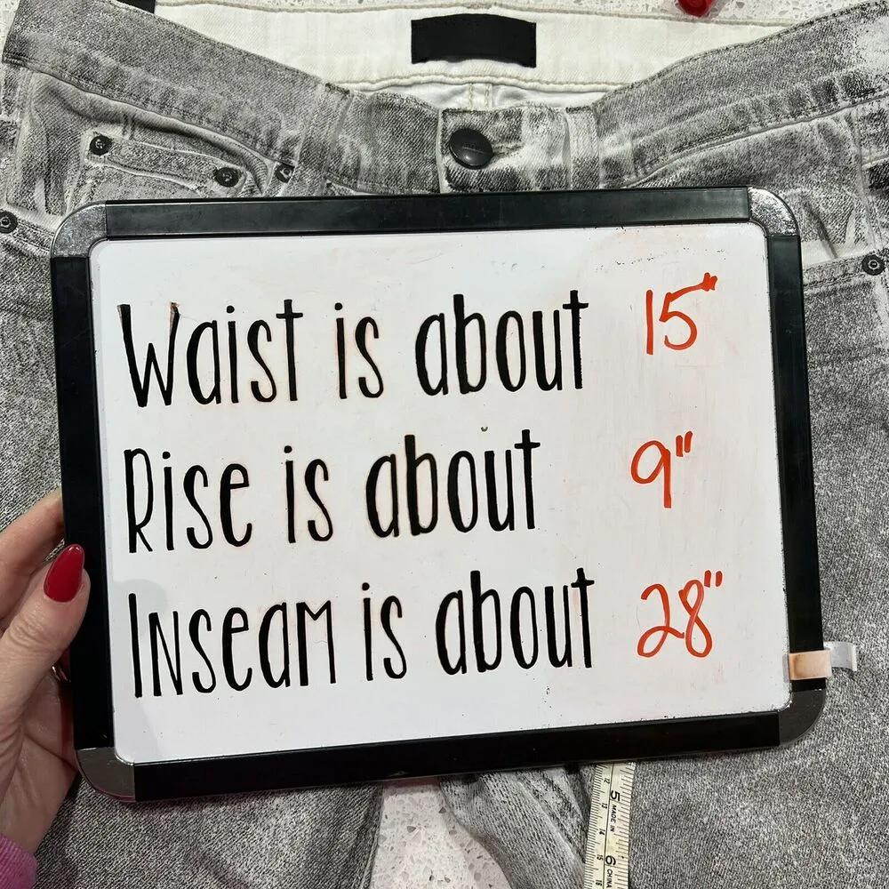 Vince Size 26 Jeans Relaxed Rolled Dark Grey Foil Denim DV146A-2156 Mid Rise - Image 12