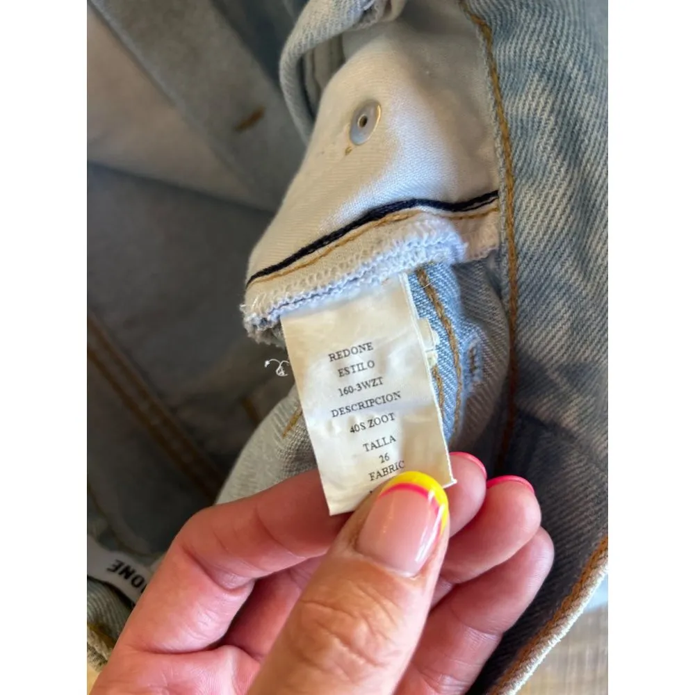 RE/DONE Originals 40s Zoot Straight Light 17 Womens Size 26 - Image 11