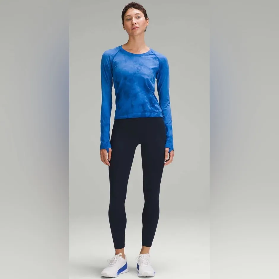 Lululemon NWT Fast and Free High Rise Fleece Tights 28” Legging True Navy 10 - Image 4