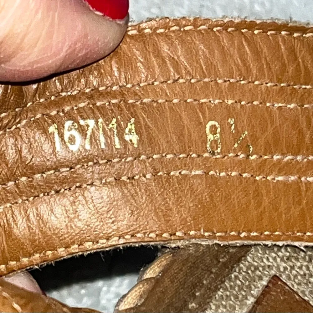 Tory Burch Solemar Basket Weave Espadrille Platform Wedge Sandals size 8.5 - Image 9