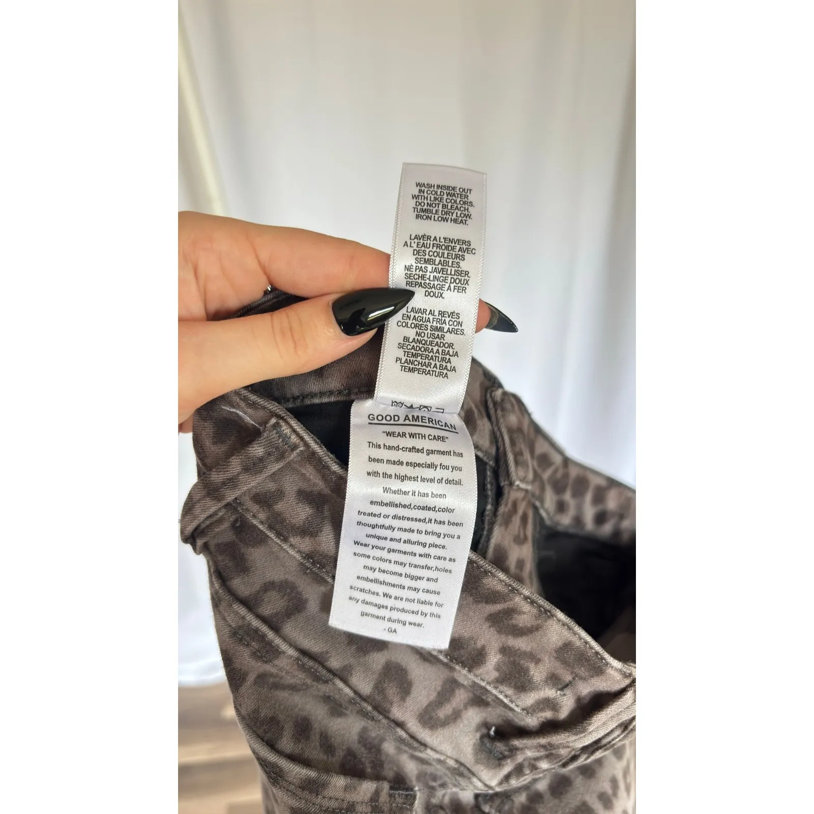 $178 GOOD AMERICAN Good Legs Leopard Print High Rise Skinny Jeans Size 2 26 - Image 10