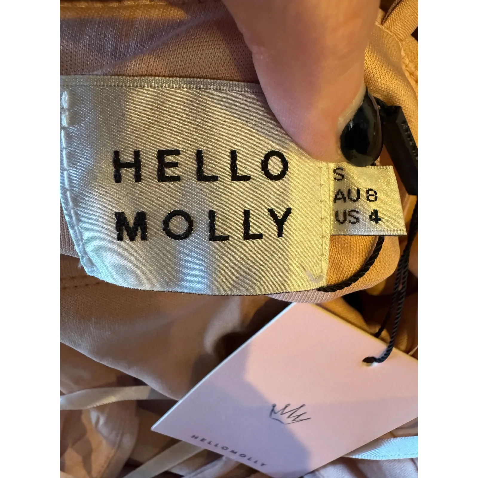 Hello Molly Dress Women‎ 4 Pink Blush Love Dust Cut Out Sheath Midi NWT Party - Image 9