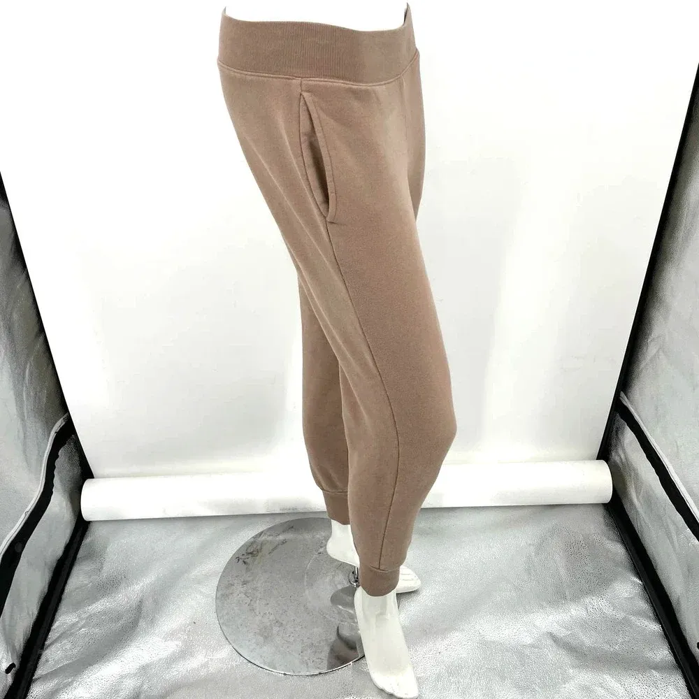 Aritzia Tna Cozy Fleece Boyfriend Cuffed Sweatpants Joggers Tan Taupe Size 2XS‎ - Image 4