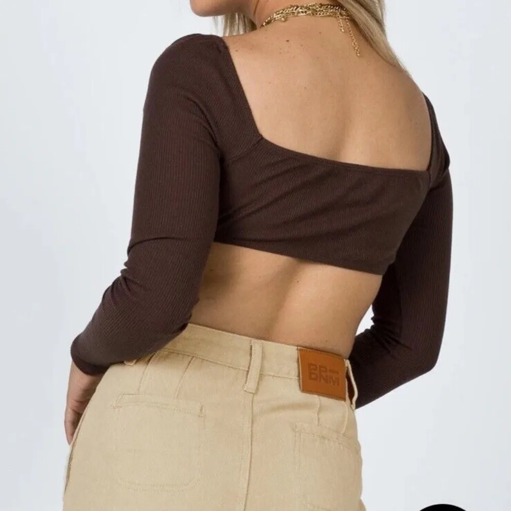 Princess Polly Becca Brown Ribbed Long Sleeve Bra Top Size 2 - Image 11