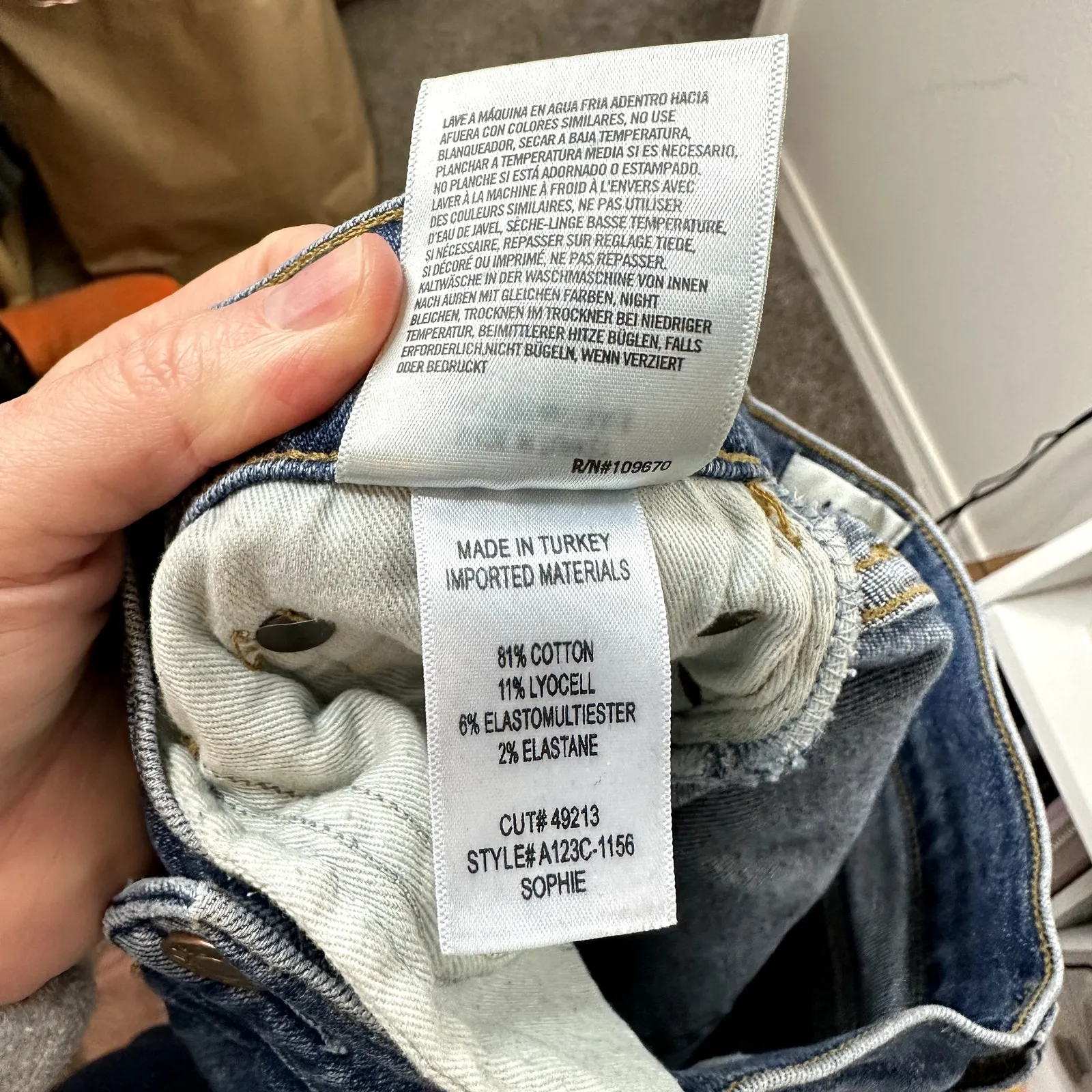 AGOLDE Sophie Tame Dark Wash Distressed Mid Rise Skinny Ankle Denim Jeans - Image 8