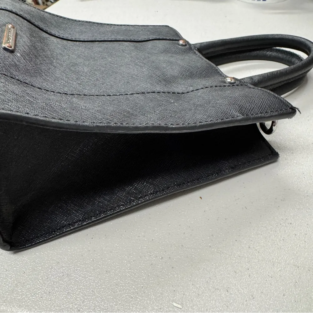 Rebecca Minkoff Black Leather Mini Handbag Tote Purse Classic Small Preppy - Image 11