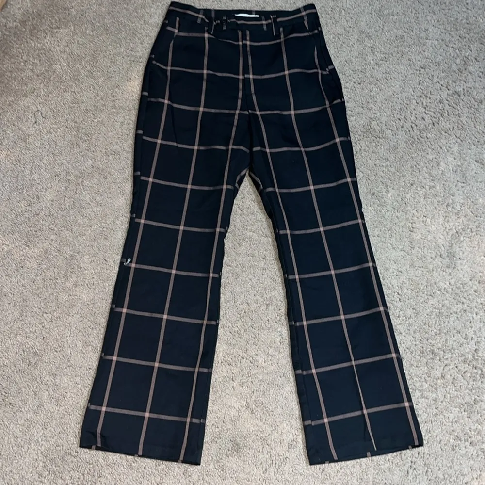 Levi's Math Club Flare High Waisted Trouser Pant Black Bonnie‎ Plaid 27 X 29 - Image 6