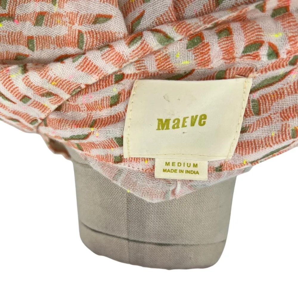 Anthropologie Maeve Lena Tunic Top‎ Yarn Dyed Lightweight Coral Orange Medium - Image 14