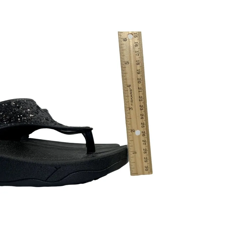 Women's Black Glitter Sandals Size 8 - Image 6