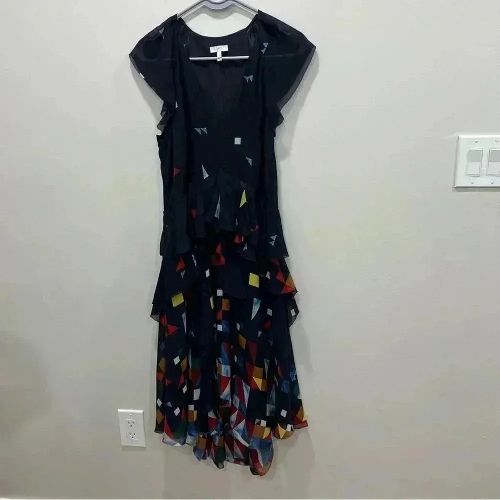 Joie Kiersten Printed Silk‎ Ruffle Dress-Size 4 - Image 2
