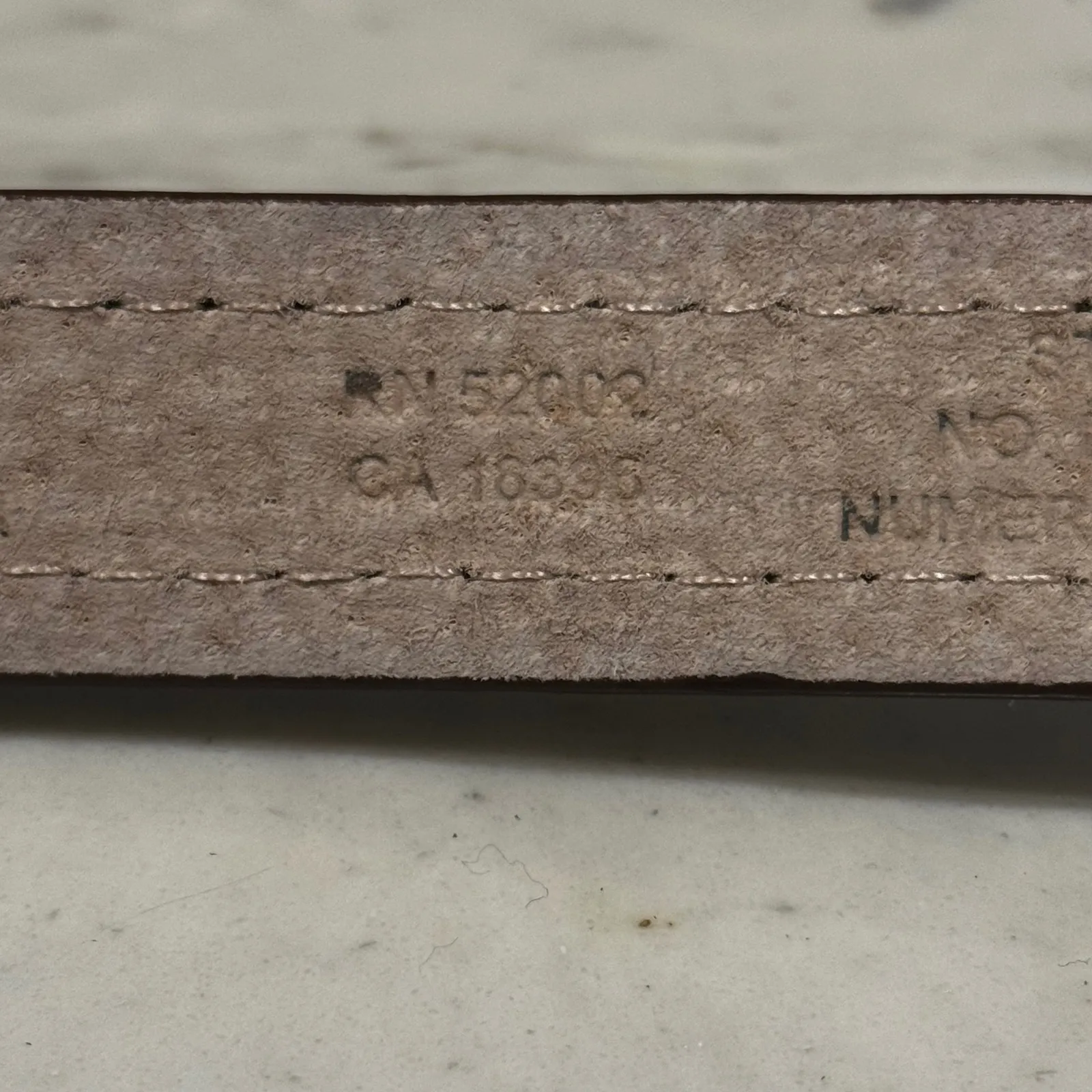 Vintage Liz Claiborne Brown Embossed Leather Belt Gold Silver Buckle Women Large - Image 4