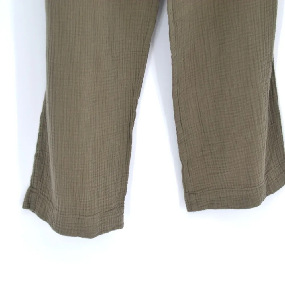 Jenni Kayne Playa Wide Leg Gauze Pants Crop Cotton Sage Green Women's S - Image 4