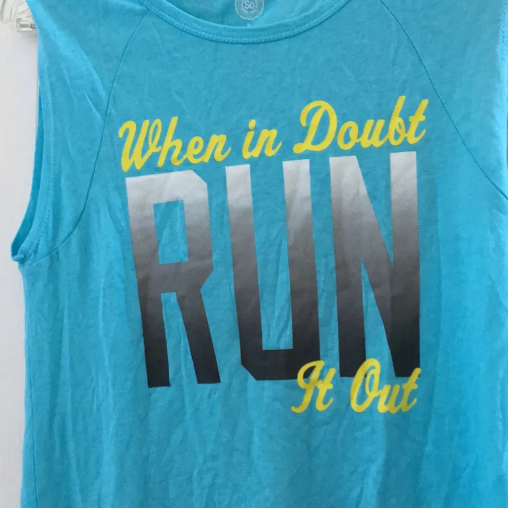 FINAL MARKDOWN Ladies’ SO “When in Doubt RUN It Out” Tank Top (S) - Image 3